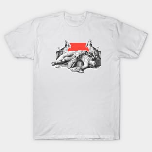 Two faithful dogs beside the dead boy T-Shirt